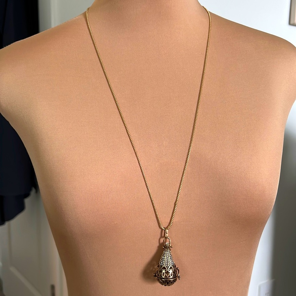 Cage pendant locket necklace
